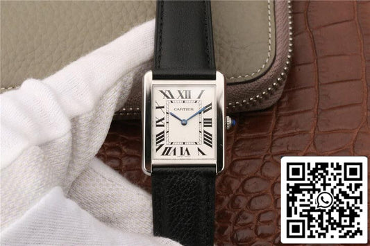 Cartier Tank WSTA0028 1:1 Best Edition K11 Factory White Dial US Replica Watch
