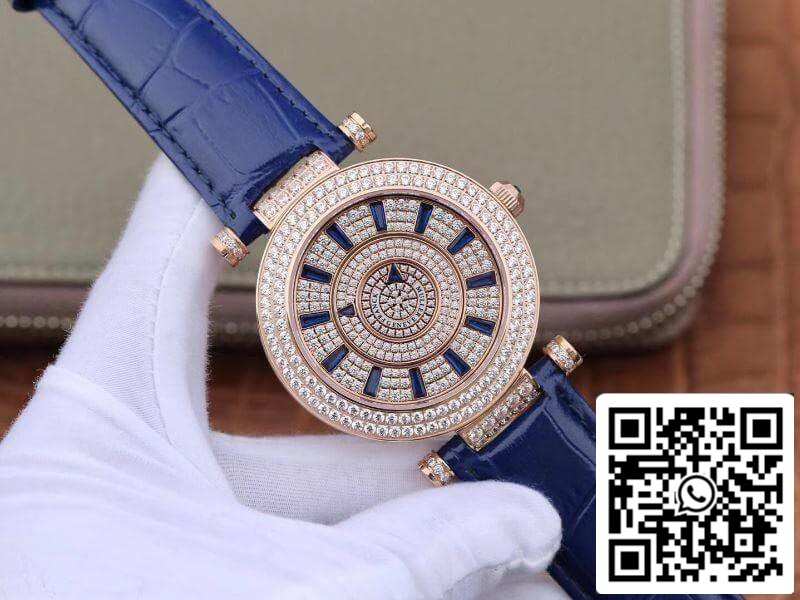 Franck Muller Double Mystery Rosegold D 3R CD 42 1:1 Best Edition Blue Leather Strap Swiss FM.800 US Replica Watch