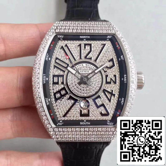 Franck Muller Vanguard V45 SC DT 1:1 Best Edition Swiss ETA2824-2 Diamonds Dial US Replica Watch