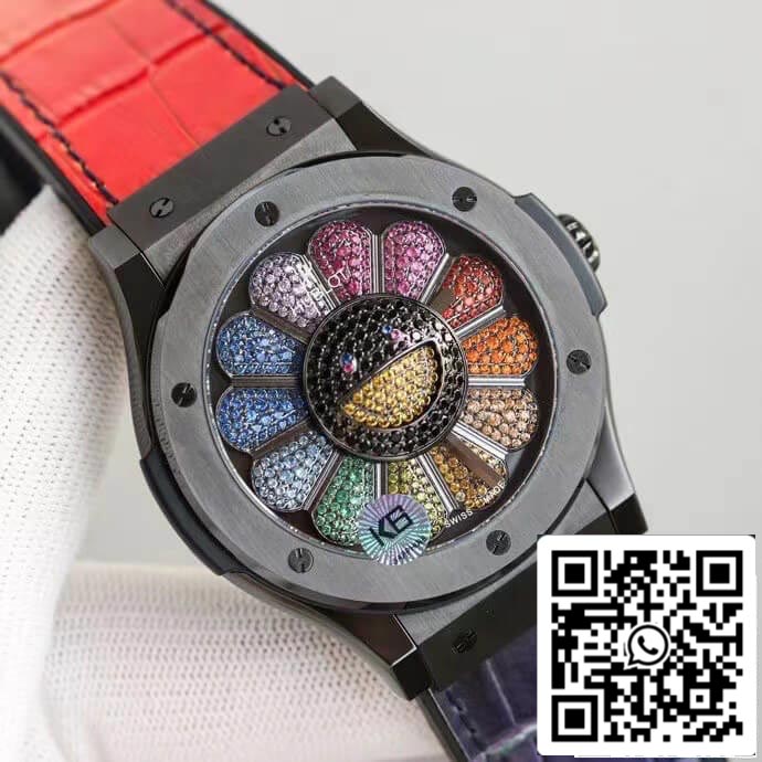 Hublot Classic Fusion Takashi Murakami 507.CX.9000.RX.TAK21 1:1 Best Edition Sunflower Colored Diamond Dial US Replica Watch
