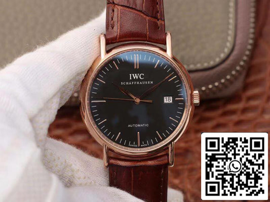 IWC Portofino IW356504 TW Facroty 1:1 Best Edition Swiss ETA30110 18K Rose Gold Black dial US Replica Watch