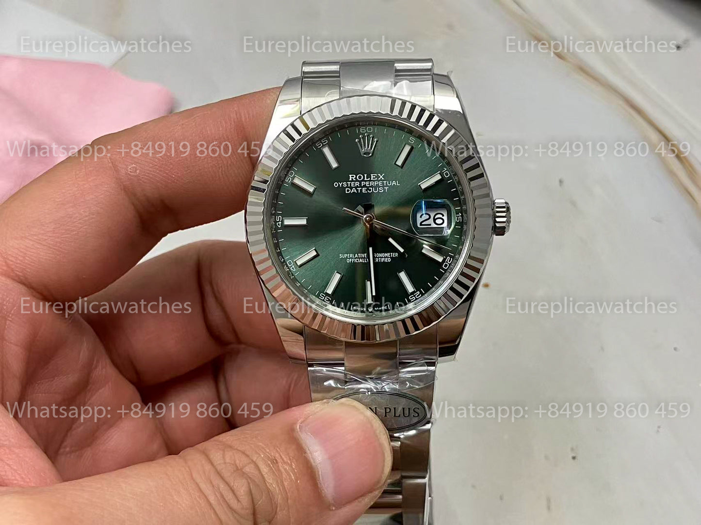 C Plus Factory - Rolex Datejust M126334-0028 41mm Oyster Strap Mint Green Dial