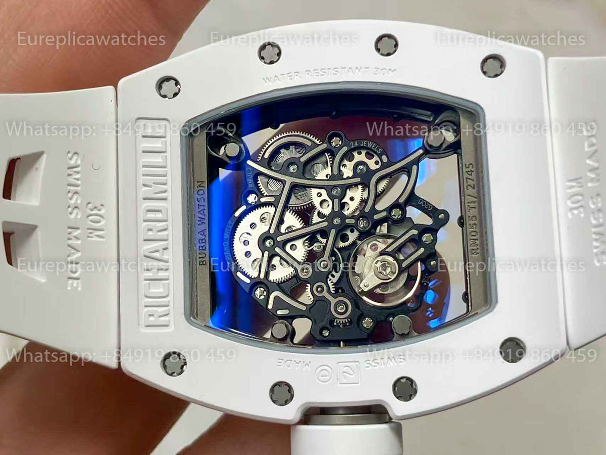 UMI RICHARD MILLE RM055 White Ceramic Case 1:1 High-Grade Custom Edition Grey Dial