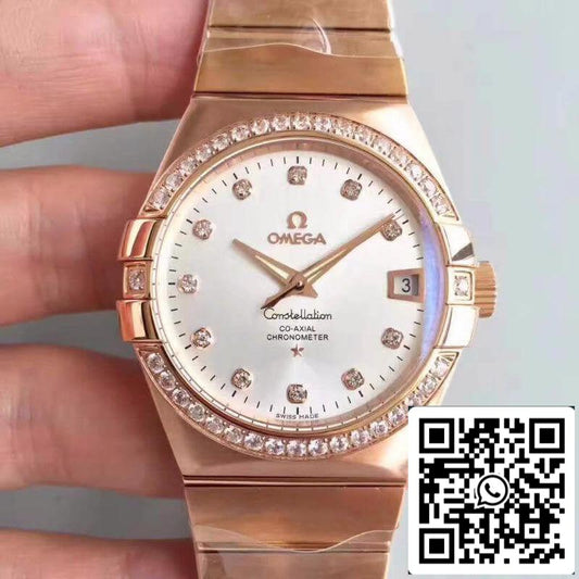 Omega Constellation 123.25.38.21.52.001 3S Factory 1:1 Best Edition Swiss ETA8500 18K Rose Gold Bracelet US Replica Watch