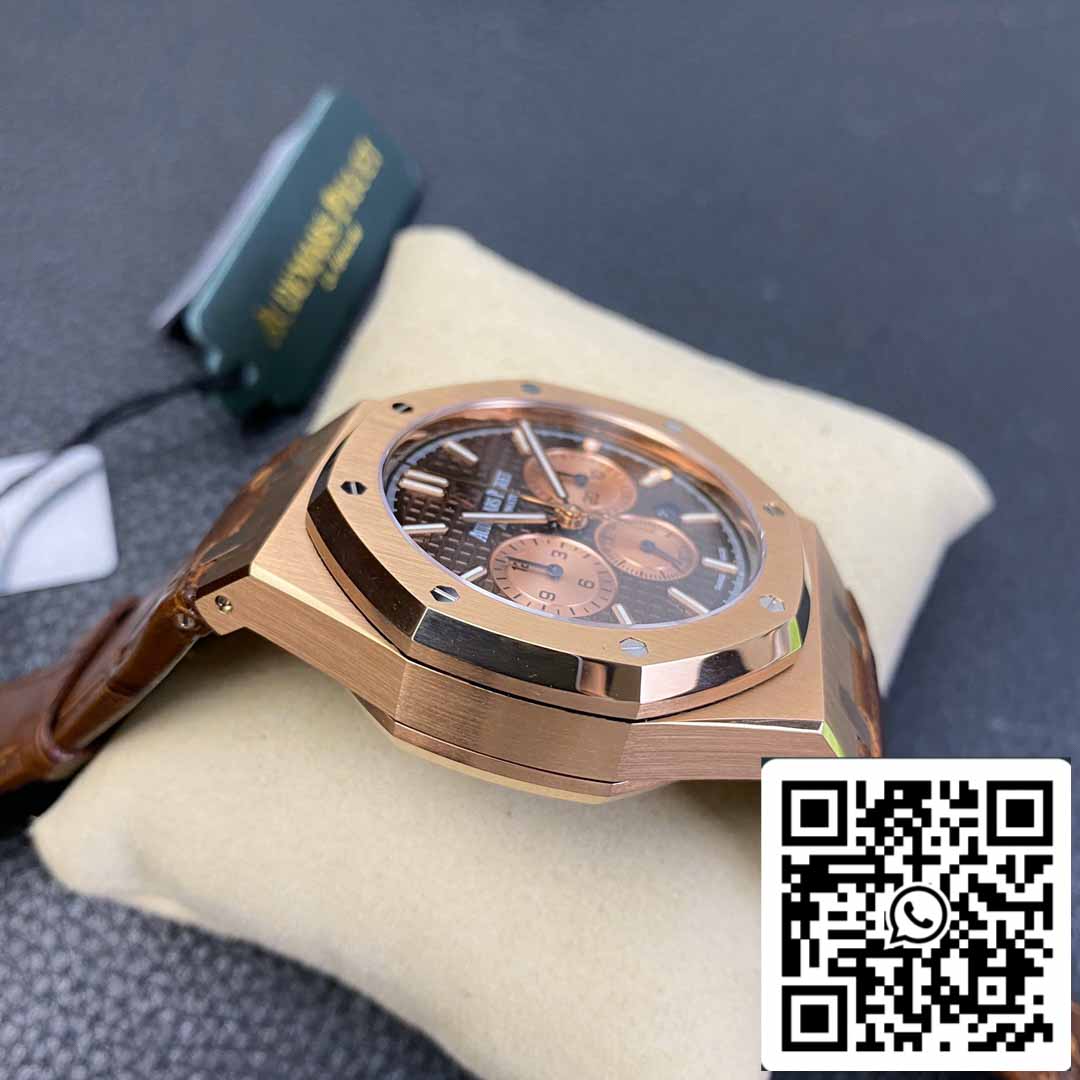 Audemars Piguet Royal Oak 26331 1:1 Best Edition OM Factory Bracelet en cuir marron Or rose