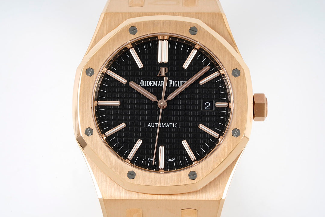 Audemars Piguet Royal Oak 15400ST 1:1 Best Edition ZF Factory schwarzes Zifferblatt Roségold