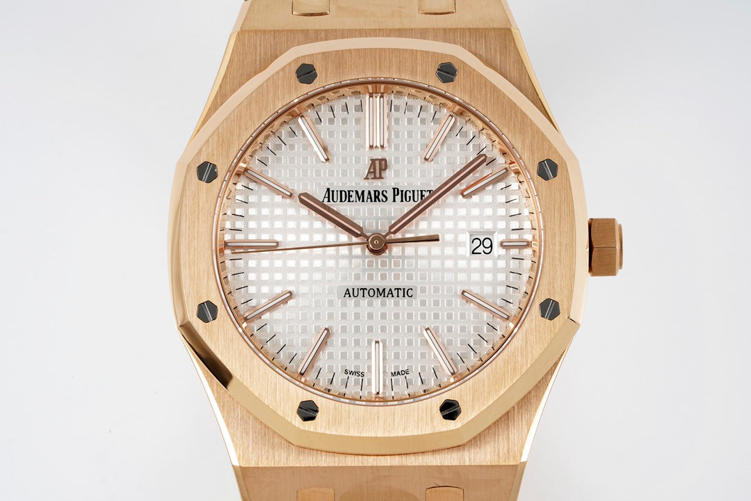 Audemars Piguet Royal Oak 15400ST 1:1 Best Edition ZF Factory weißes Zifferblatt Roségold