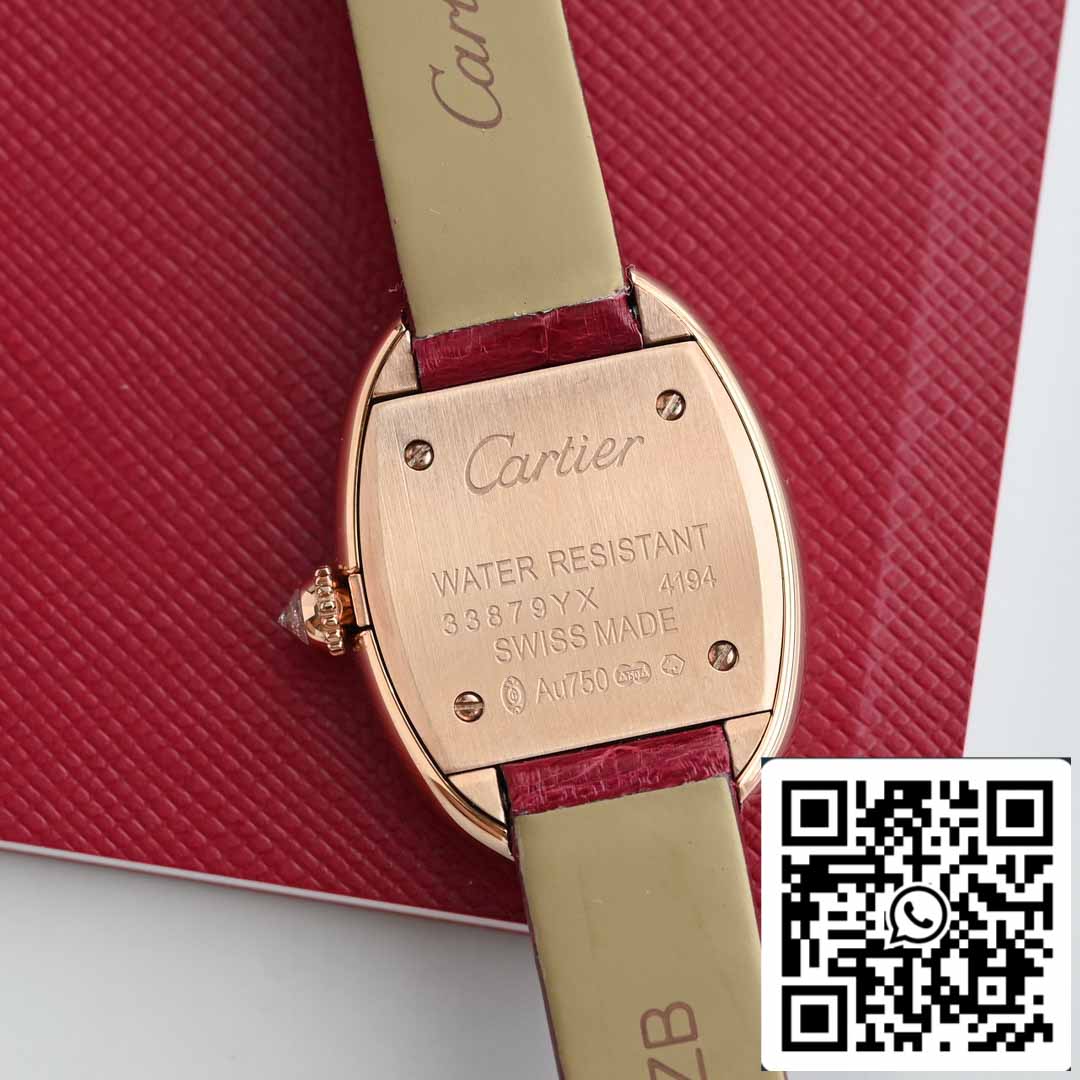 Cartier Lady Baignoire 23,9 mm CRWJBA0031 1:1 Best Edition 18 Karat Echtgold und Diamanten Rotes Armband Version
