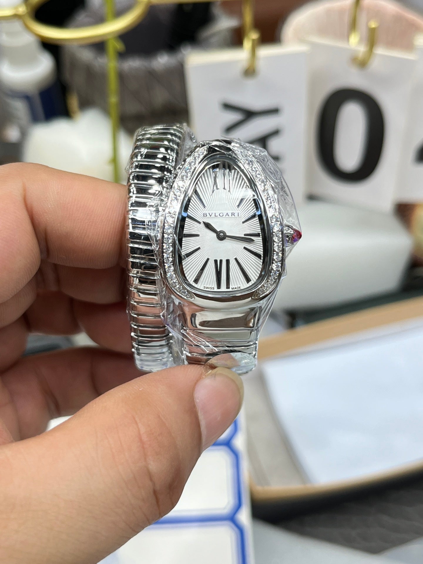 BVLGARI 101816 Serpenti Tubogas Silver Diamond 1:1 Meilleure édition BV Factory