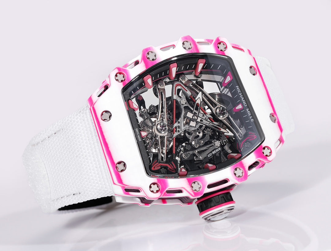 Richard Mille Bubba Watson Tourbillon RM38-02 1:1 Best Edition Fabric Velcro White Strap