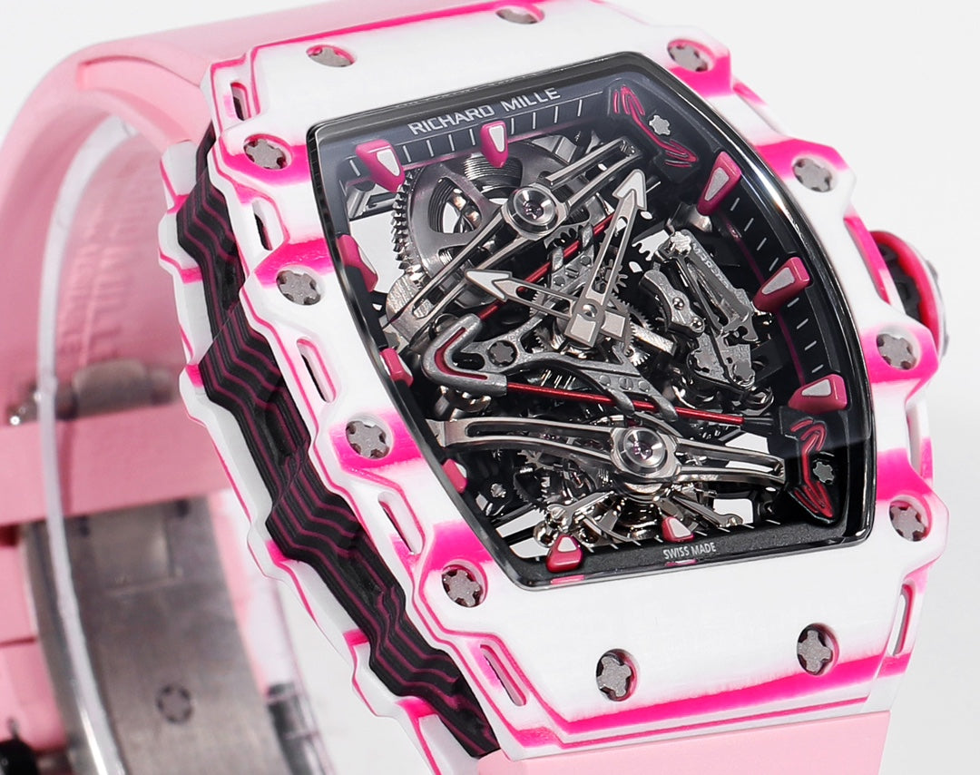 Richard Mille Bubba Watson Tourbillon RM38-02 1:1 Best Edition Pink Rubber Strap