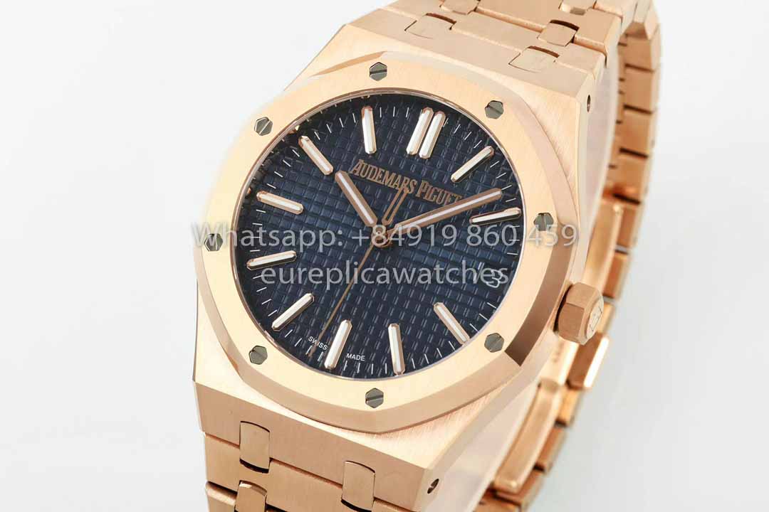 Audemars Piguet Royal Oak 15510ST de l'usine IPF 1:1 Meilleur clone Cadran bleu Or rose