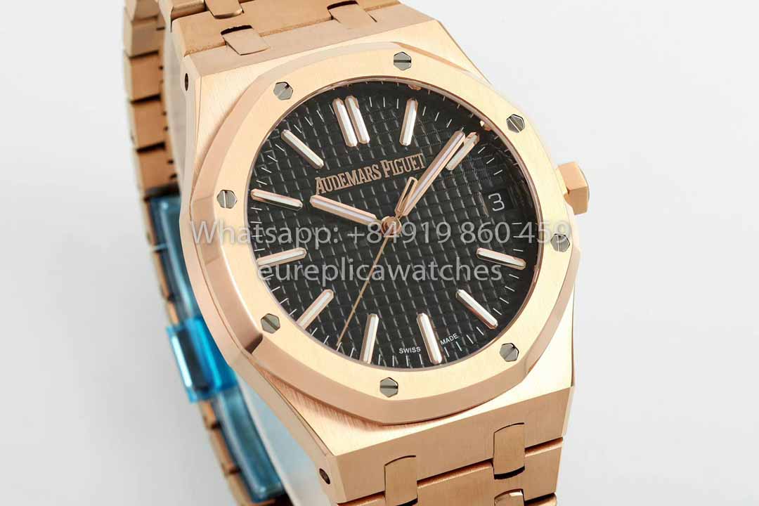 Audemars Piguet Royal Oak 15510ST von IPF Factory 1:1 Bester Klon Schwarzes Zifferblatt Roségold