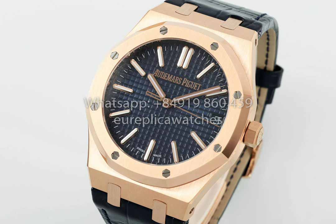 Audemars Piguet Royal Oak 15510ST von IPF Factory 1:1 Bester Klon mit blauem Zifferblatt und Lederarmband