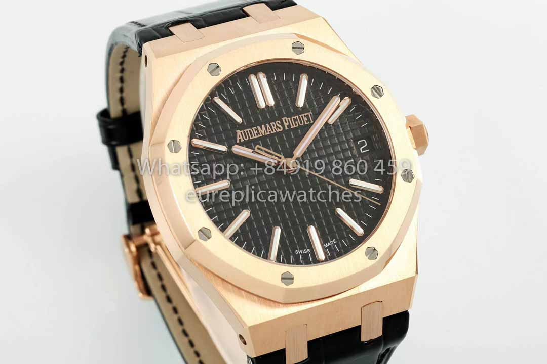 Audemars Piguet Royal Oak 15510ST von IPF Factory 1:1 Bester Klon Schwarzes Zifferblatt Lederarmband