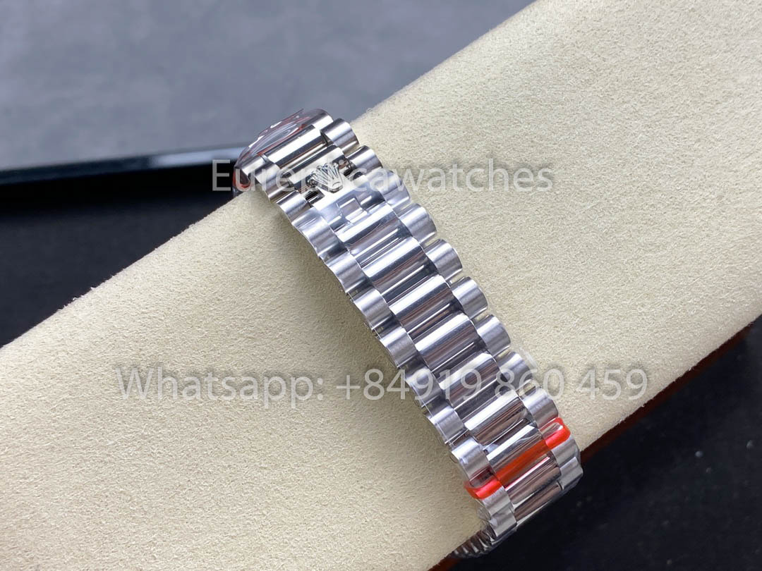 Rolex Day Date 128236-0024 White Gold 1:1 Best Clone 8+ Factory Counterweight Version