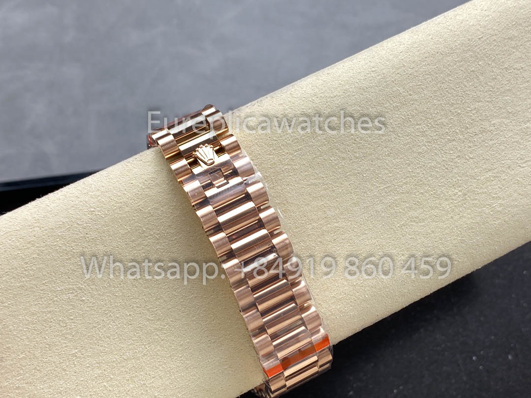 Rolex Day Date M128345RBR-0044 Baguette Bezel 1:1 Best Clone 8+ Factory Counterweight Version