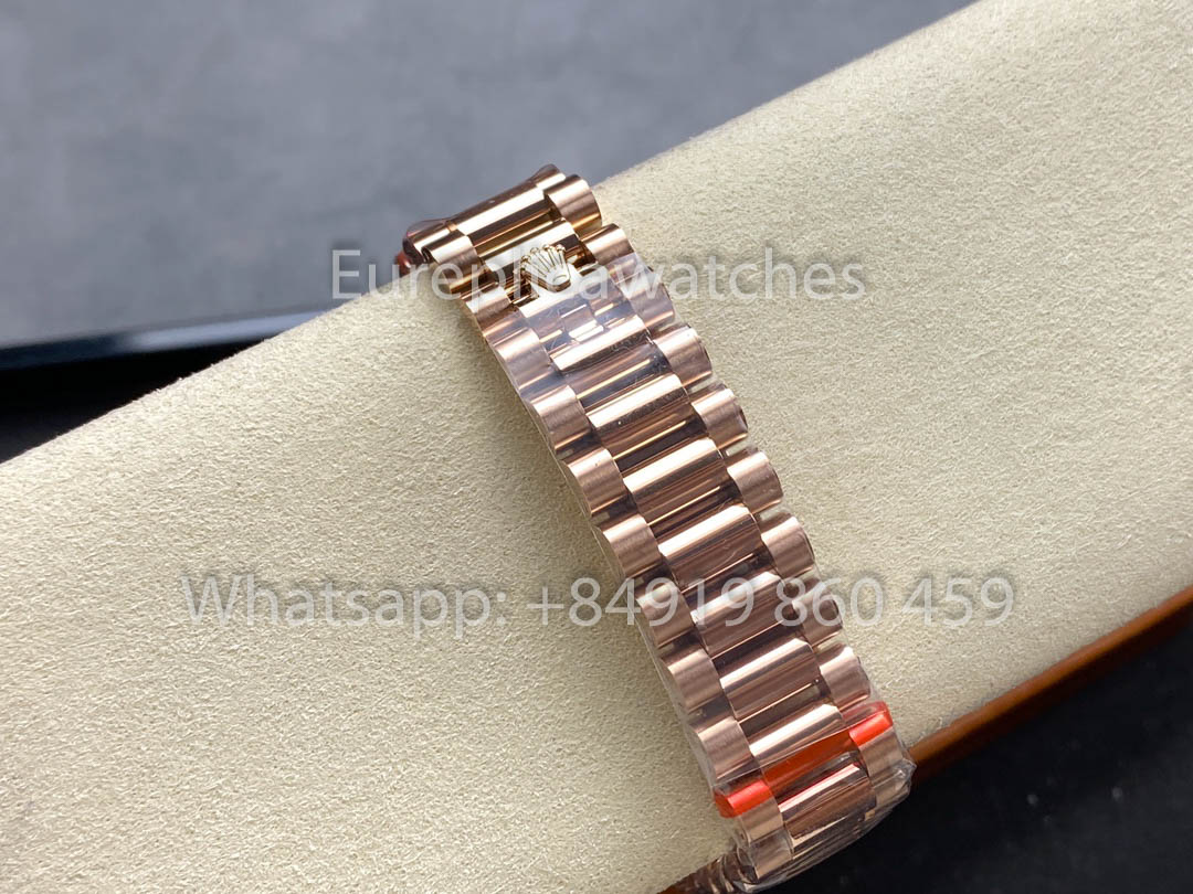 Rolex Day Date M128345RBR-0044 Roségold 1:1 Bester Klon 8+ Fabrik-Gegengewichtsversion