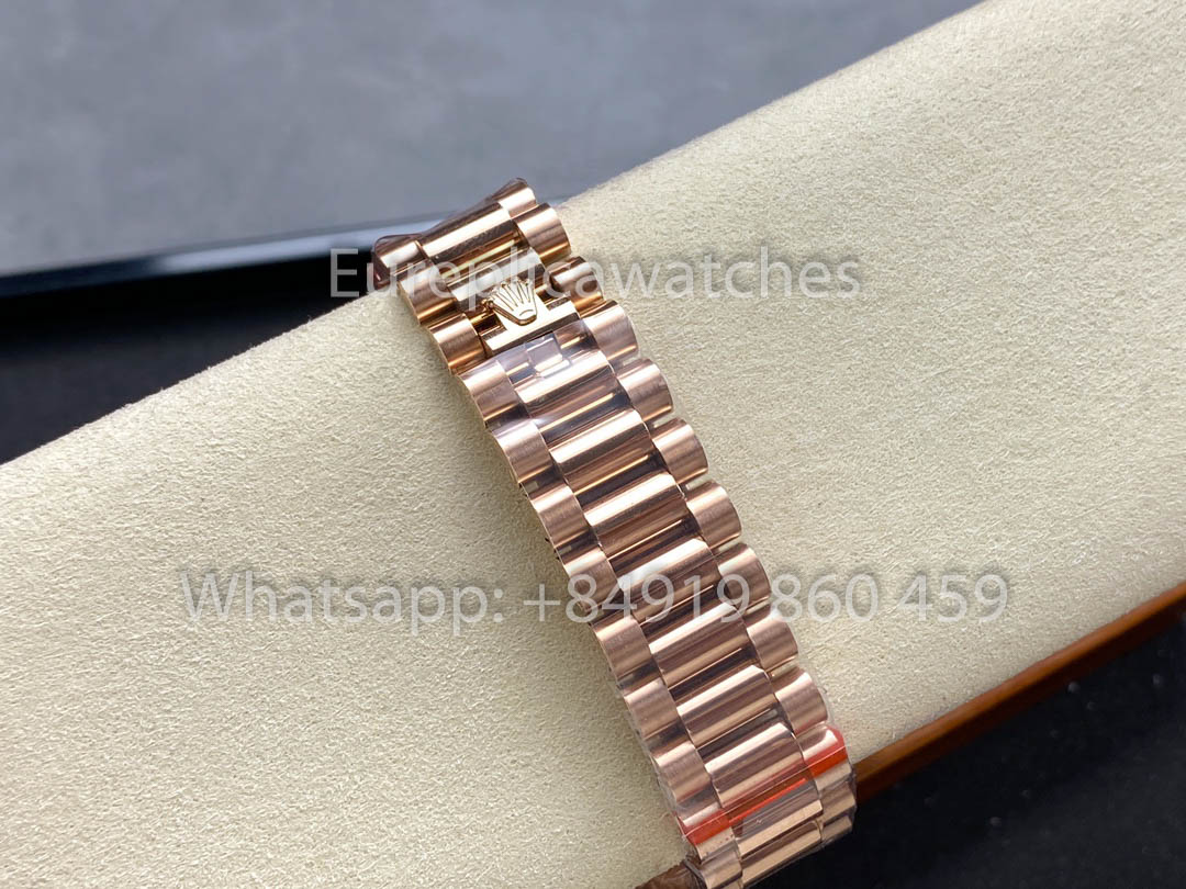 Rolex Day Date m128395tbr-0032 Roségold 1:1 Bester Klon 8+ Fabrik-Gegengewichtsversion