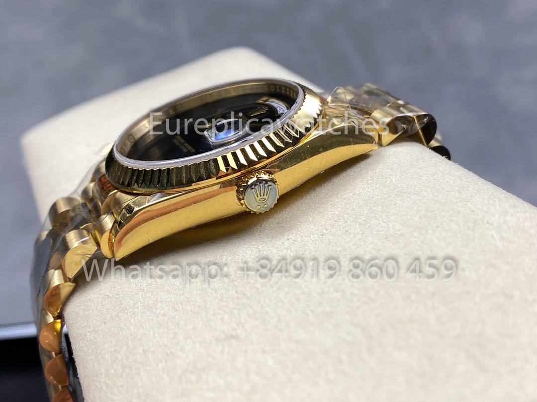 Rolex Day Date Ref. 128238 Gelbgold 1:1 Bester Klon 8+ Fabrikversion mit Gegengewicht