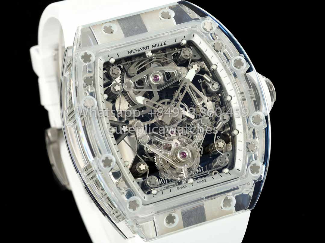Richard Mille RM 56-02 Tourbillon 1:1 Bester Klon RM Factory Weißes Zifferblatt und weißes Armband