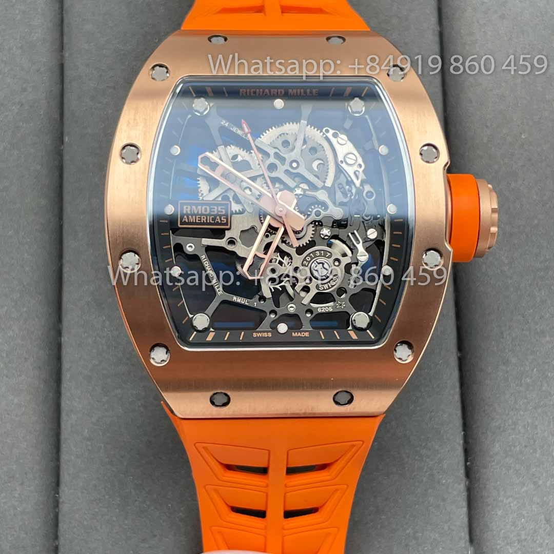 Richard Mille RM035 Toro Americas Edition Roségold und orangefarbenes Armband 1:1 Bester Klon Sonic Factory