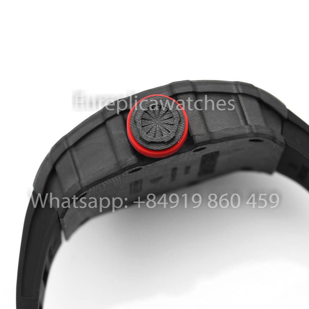 Richard Mille RM35-01 NTPT Carbongehäuse 1:1 Bester Klon BBR Factory V2 Schwarzes Gummiarmband