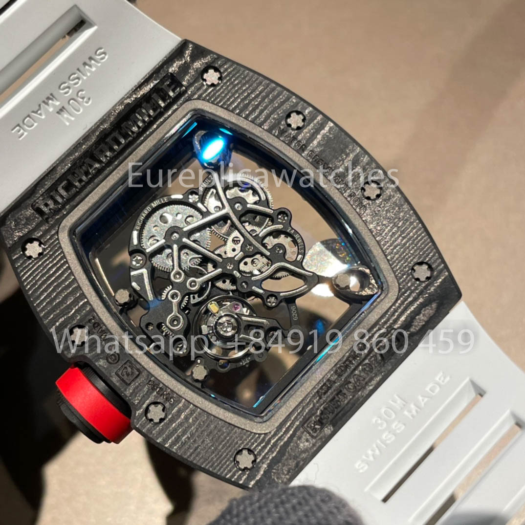 RICHARD MILLE RM055 Carbon Fiber Case 1:1 Best Clone APS Factory Red Crown