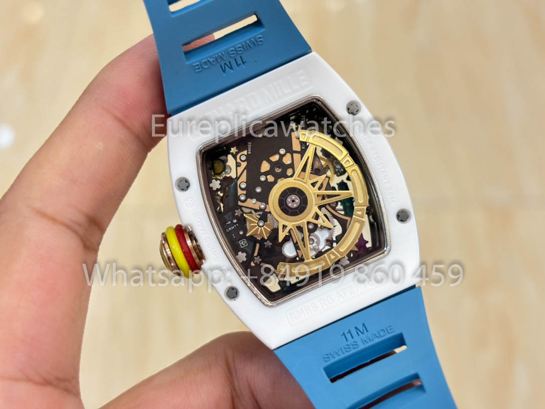 Richard Mille RM88 Smiley V2 Keramikgehäuse 1:1 Bester Klon Blaues Kautschukarmband