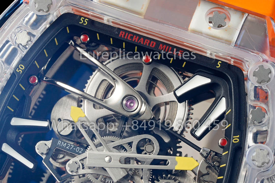 Richard Mille RM 56-02 Tourbillon 1:1 Meilleur clone RM Factory Bracelet en caoutchouc orange Version la plus récente