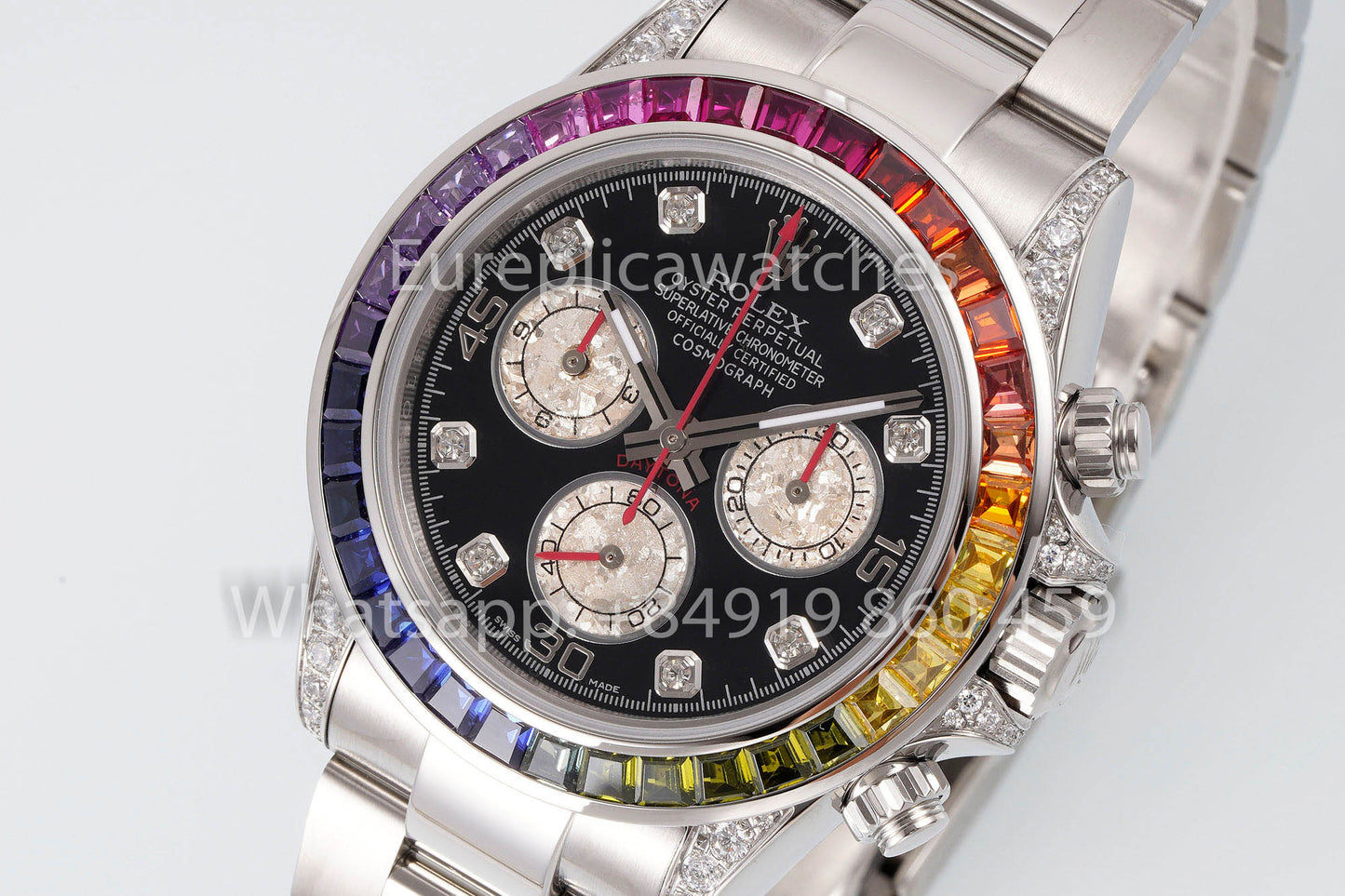 Rolex Daytona Rainbow Black Dial 40mm 1:1 Best Clone EF Factory Silver SS