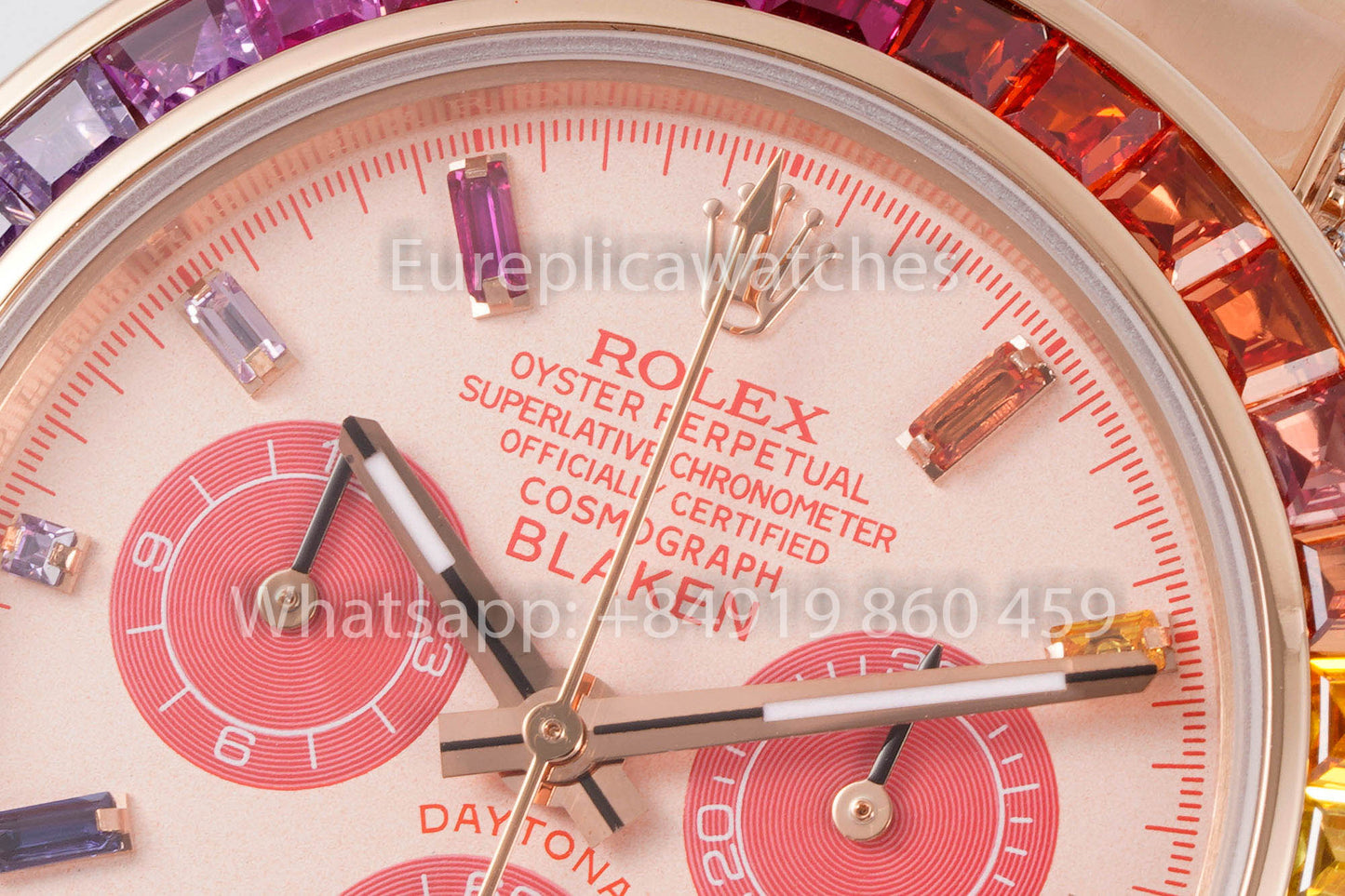 Rolex Daytona Rainbow Blacken Pink Roségold 40 mm 1:1 Bester Klon EF Factory SS