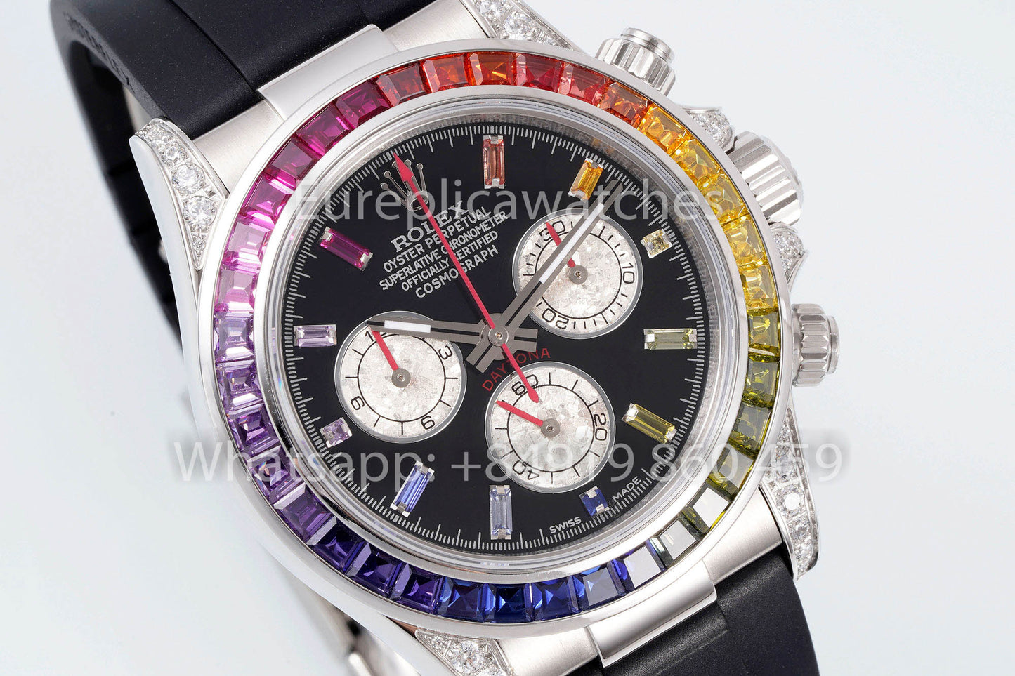 Rolex Daytona Rainbow Diamond Dial Cadran Noir 40 mm 1: 1 Meilleur Clone EF Factory