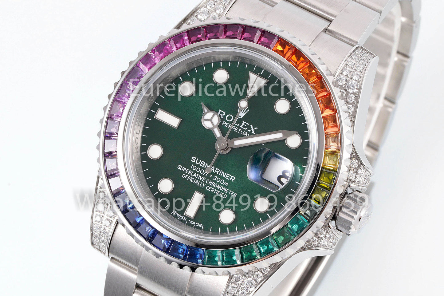 Rolex Submariner Rainbow Green Dial 1:1 Meilleur clone EF Factory 3135 Mouvement