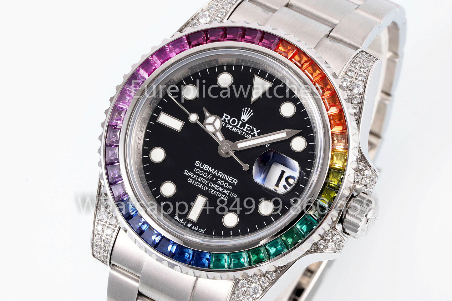 Rolex Submariner Rainbow Cadran Noir 1:1 Meilleur Clone EF Factory 3135 Mouvement