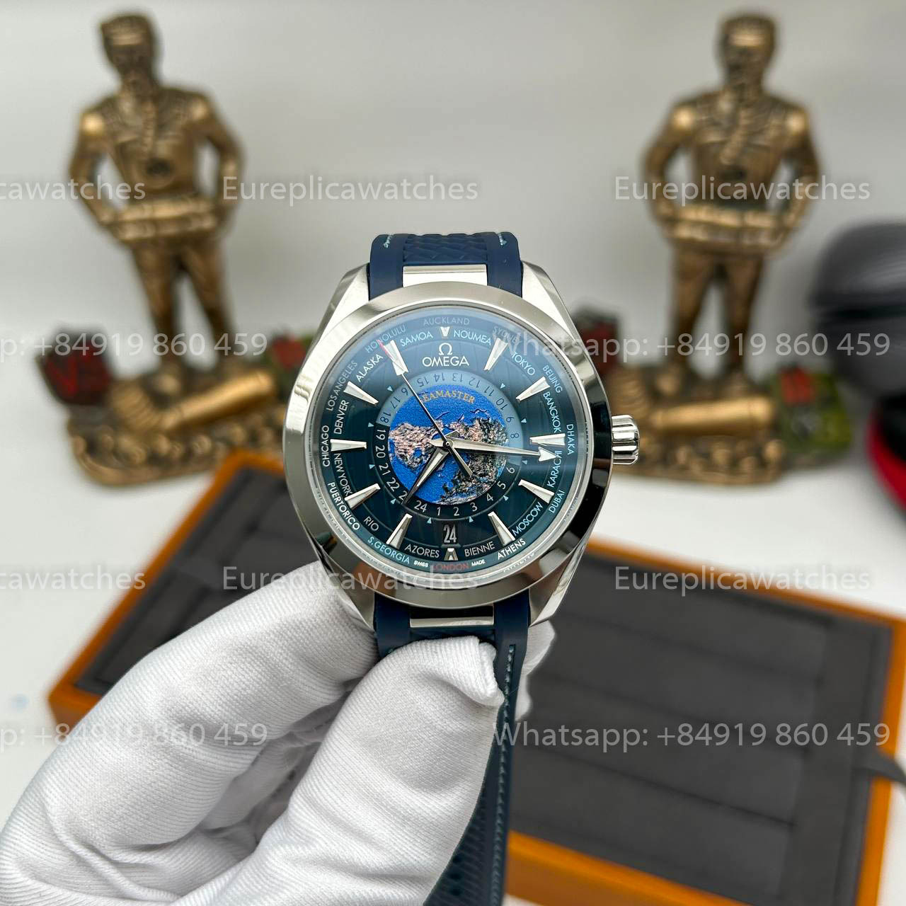 VSF Factory Omega Seamaster Aqua Terra GMT Worldtimer 220.12.43.22.03.001 1:1 Best Version Blue Dial
