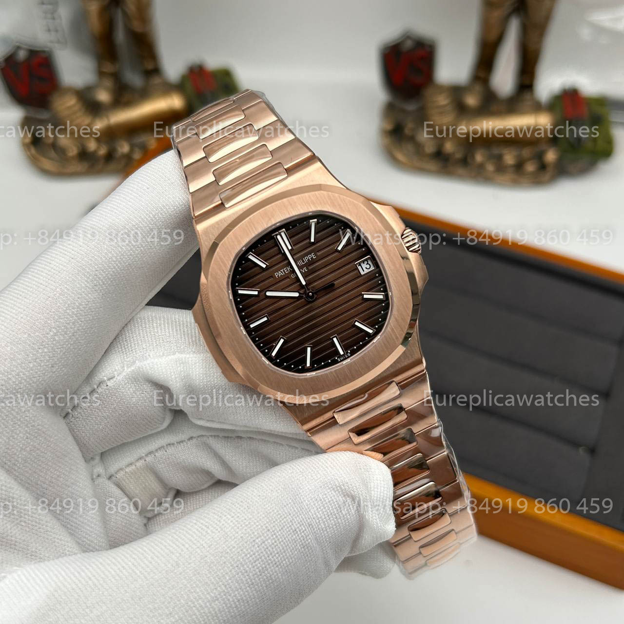 Patek Philippe Nautilus 5711R-001 Or rose 1:1 Meilleure version DDF Factory Cadran marron