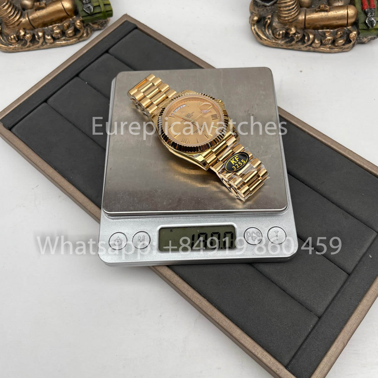 Rolex Yellow Gold Day Date 40 228238-0006 Yellow Dial 1:1 Best Clone KF Factory 215 Gram