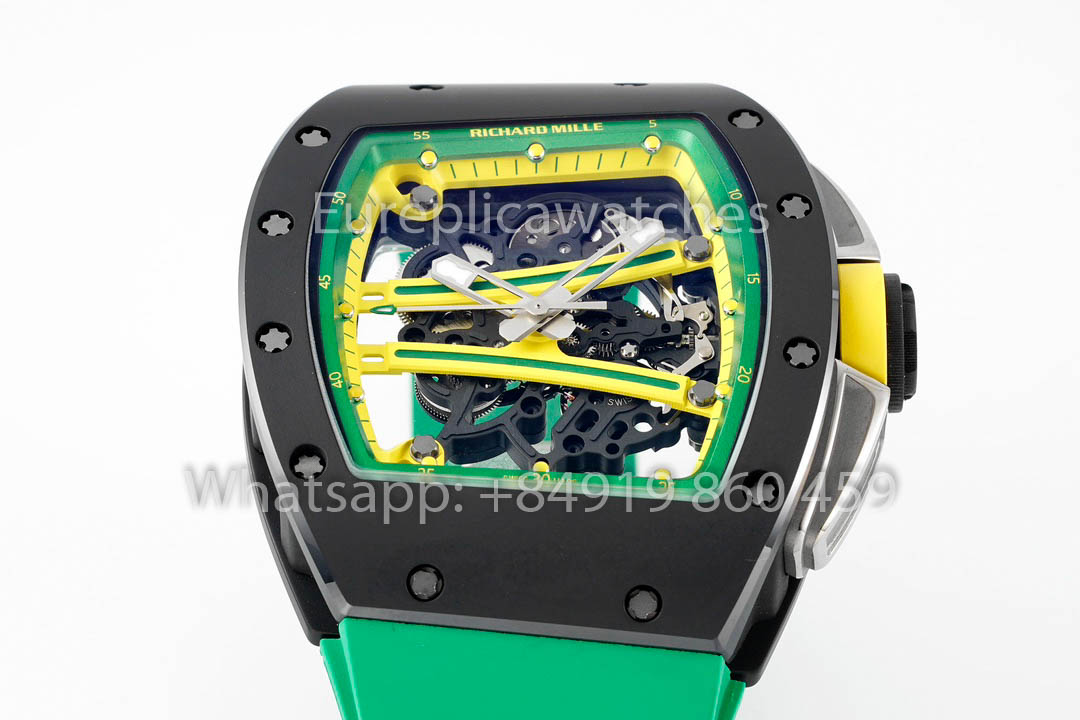Richard Mille RM061 TZP-N Schwarze Keramik 1:1 Bester Klon ZF Factory Grünes Armband