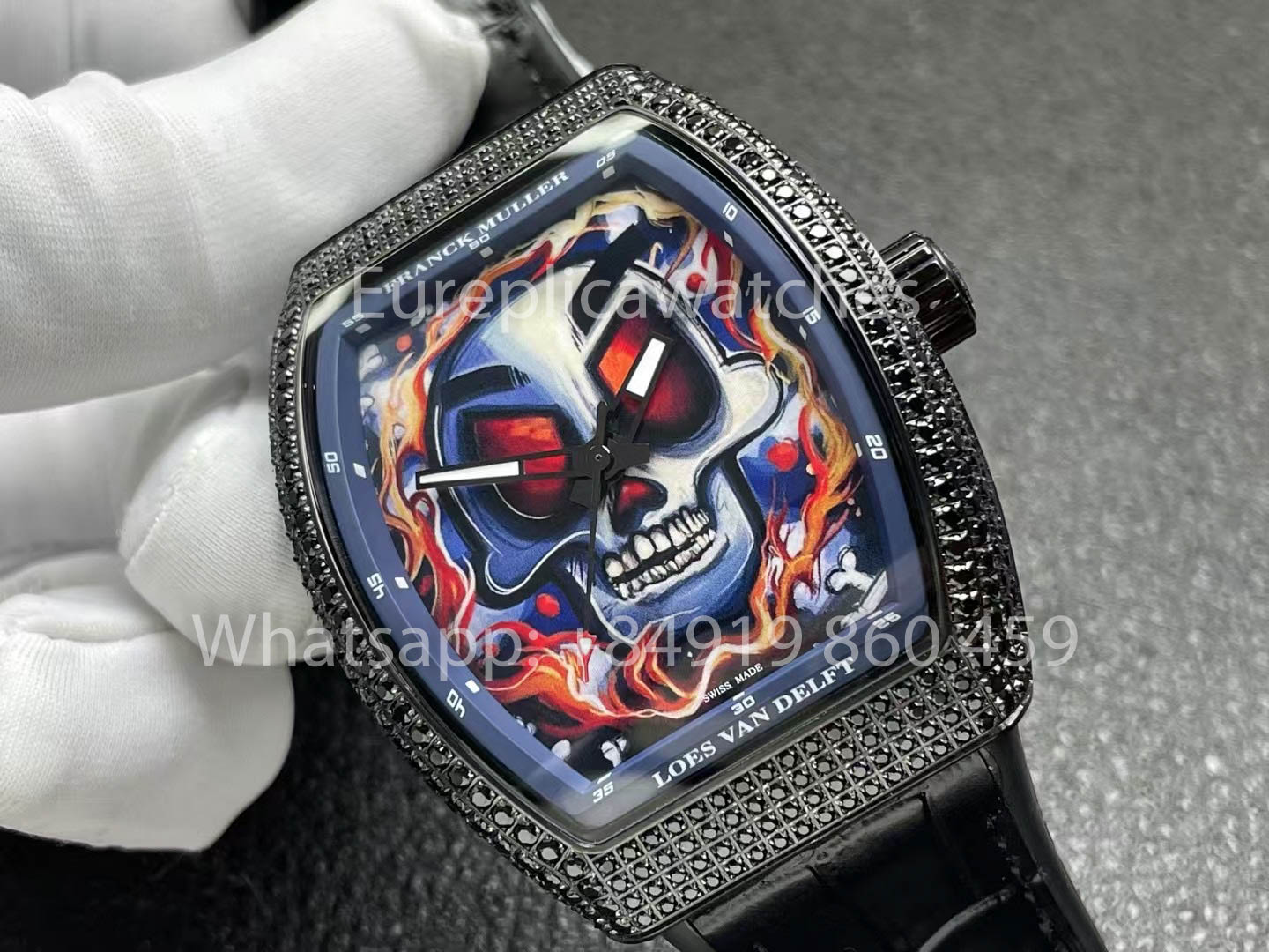 Franck Muller Vanguard Loes Van Delft 1:1 Best Clone ABF Factory Black diamonds