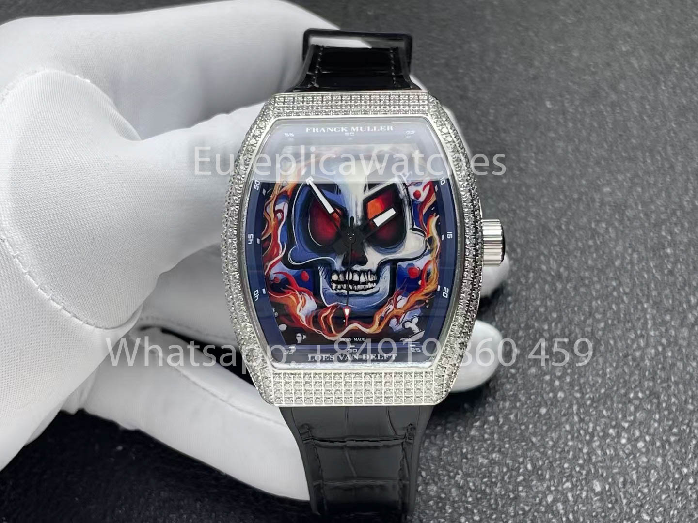 Franck Muller Vanguard Loes Van Delft 1:1 Best Clone ABF Factory Silver diamonds