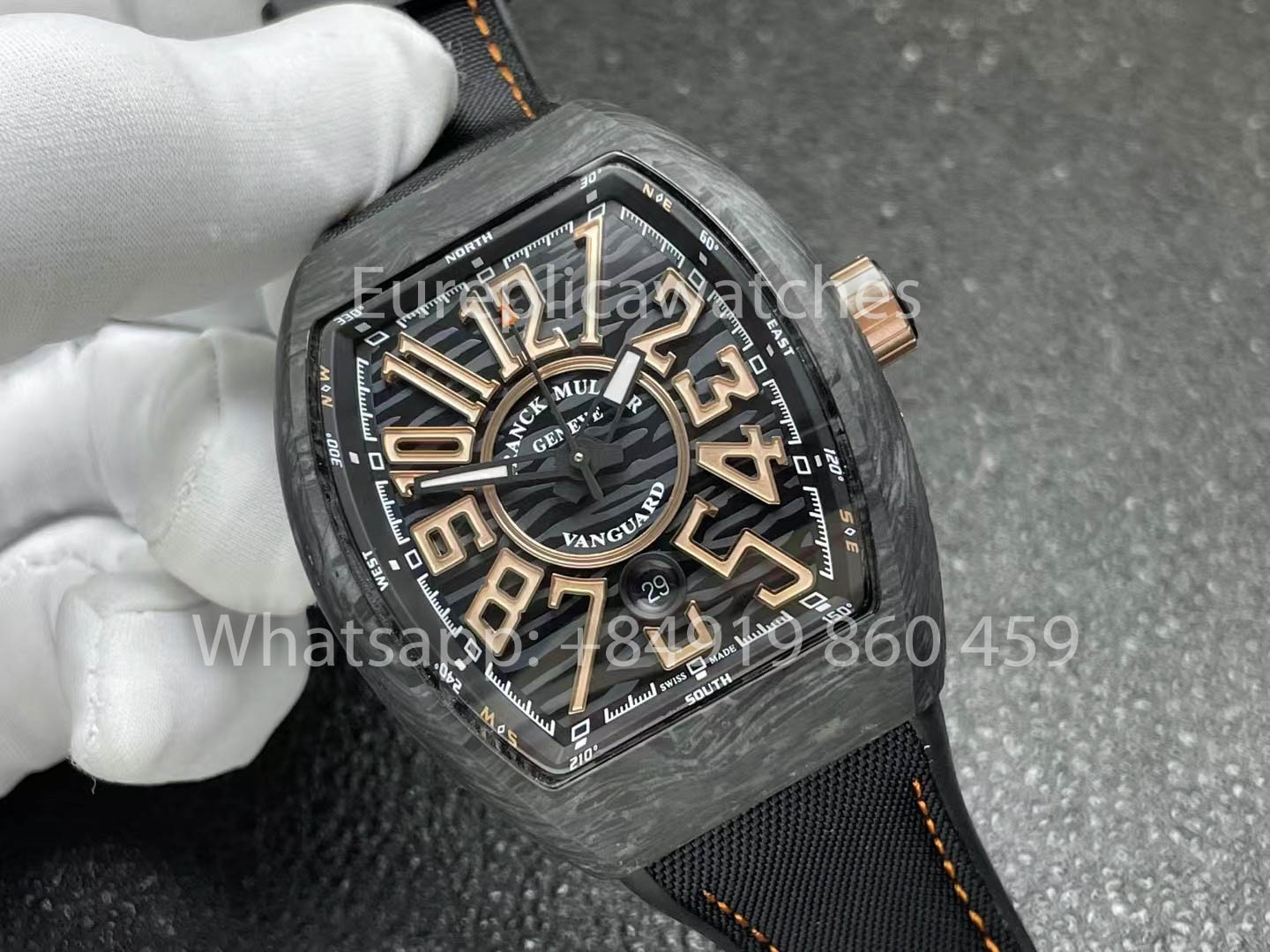 Bracelet noir en fibre de carbone Franck Muller Vanguard V45 (1:1)