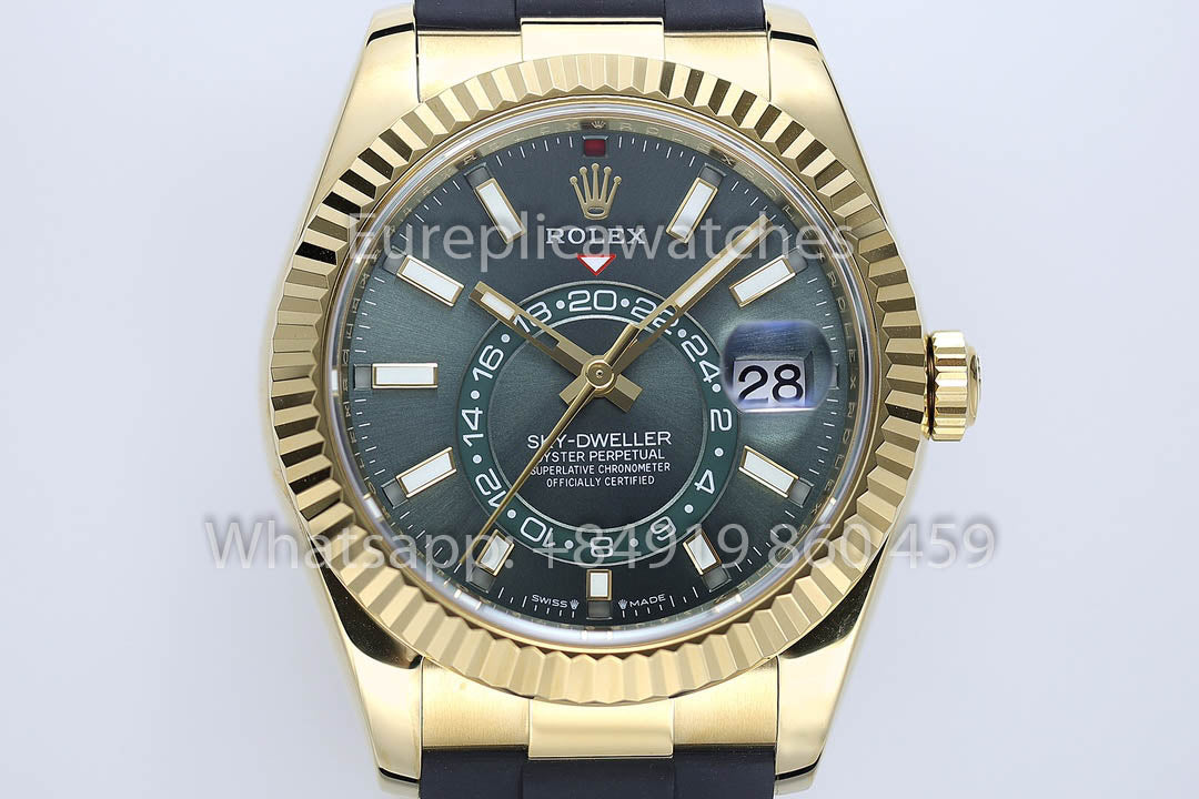 Rolex Oyster Perpetual Sky-Dweller Olive Green Dial 1:1 Best Version ZF Factory