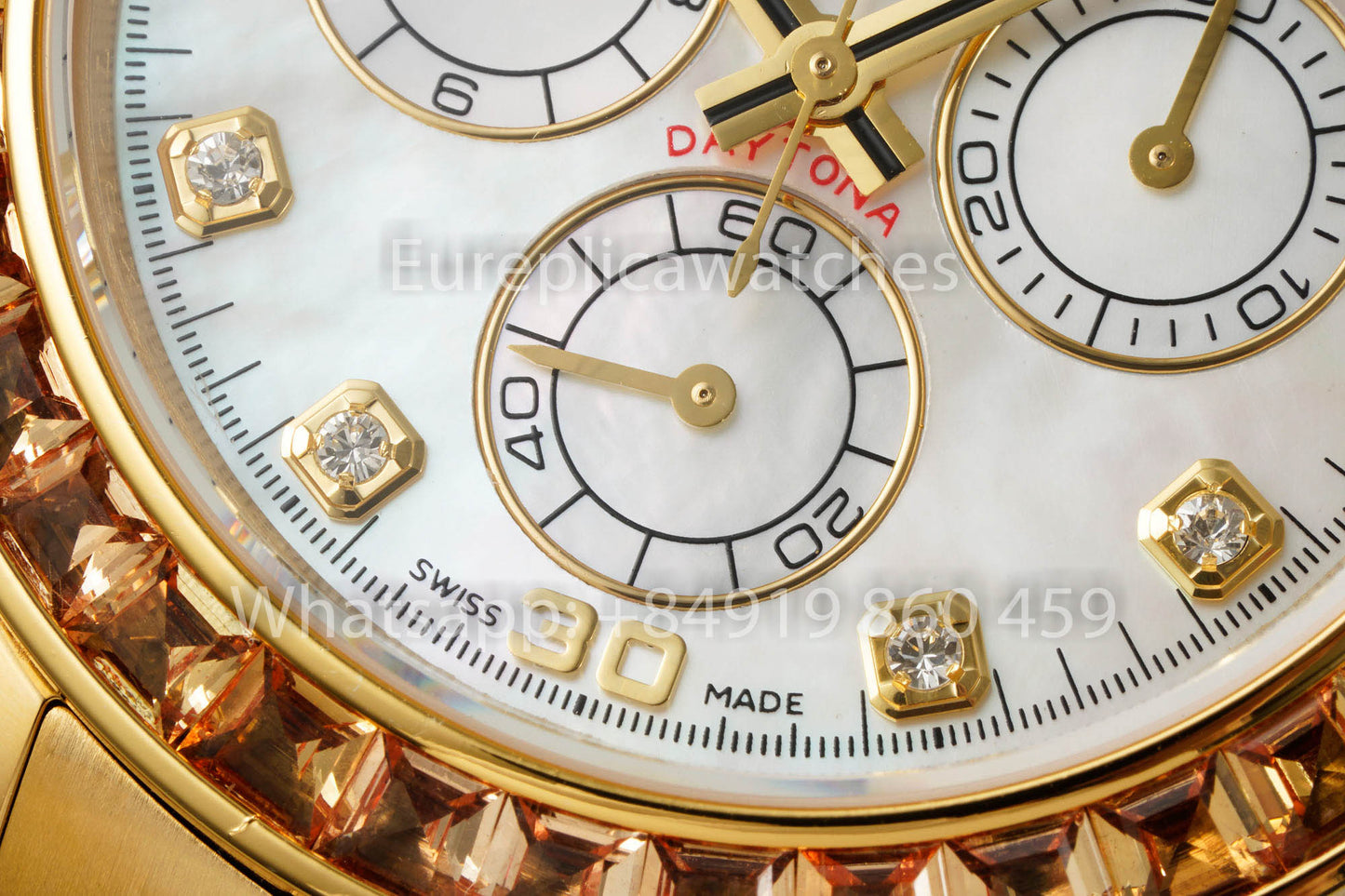 Rolex Daytona personnalisée et modifiée, cadran blanc, version 1:1, or jaune
