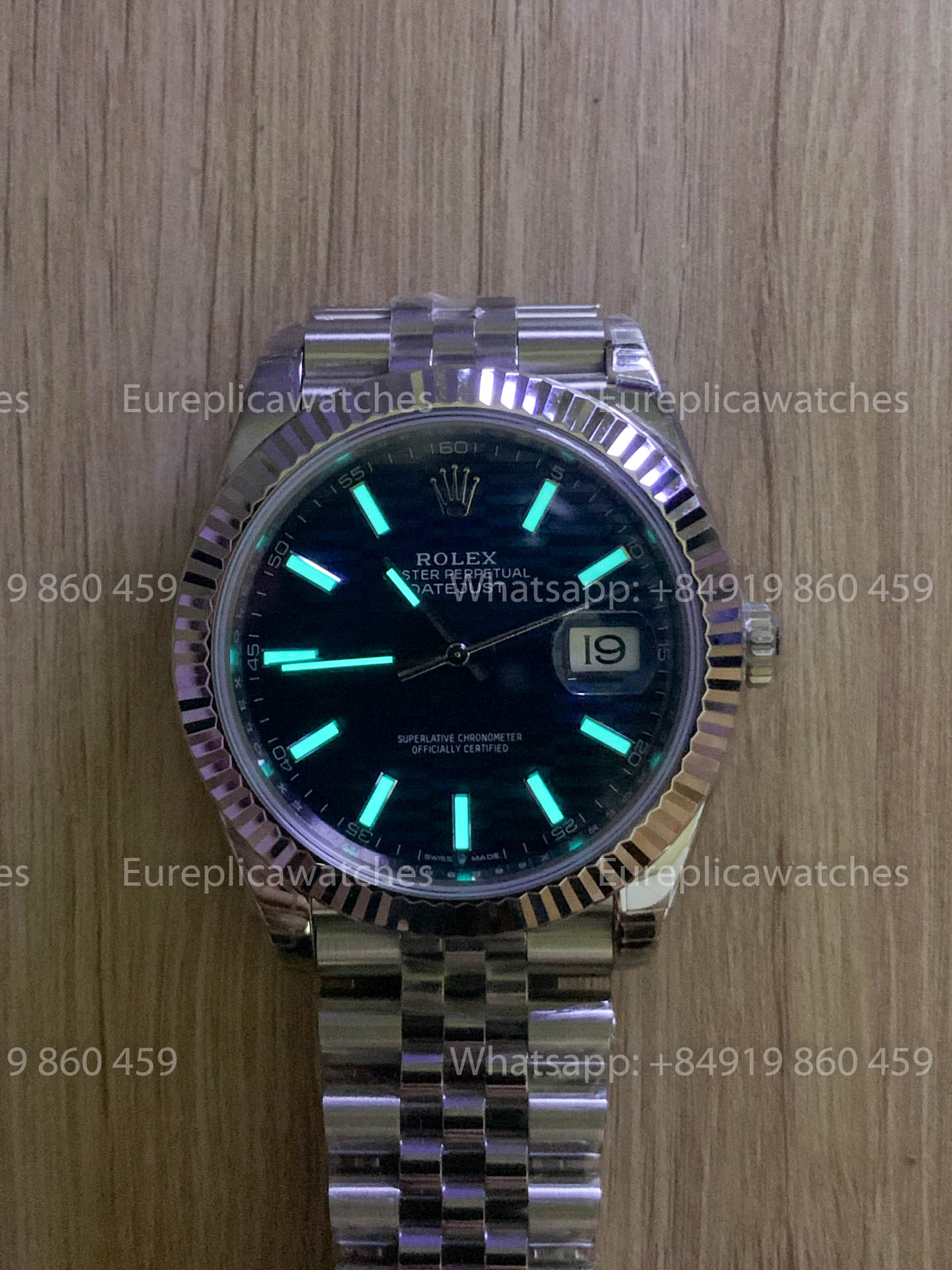 Rolex Datejust 41 M126334-0030 Cadran à motif vert Lunette cannelée 1:1 Meilleure version VS usine