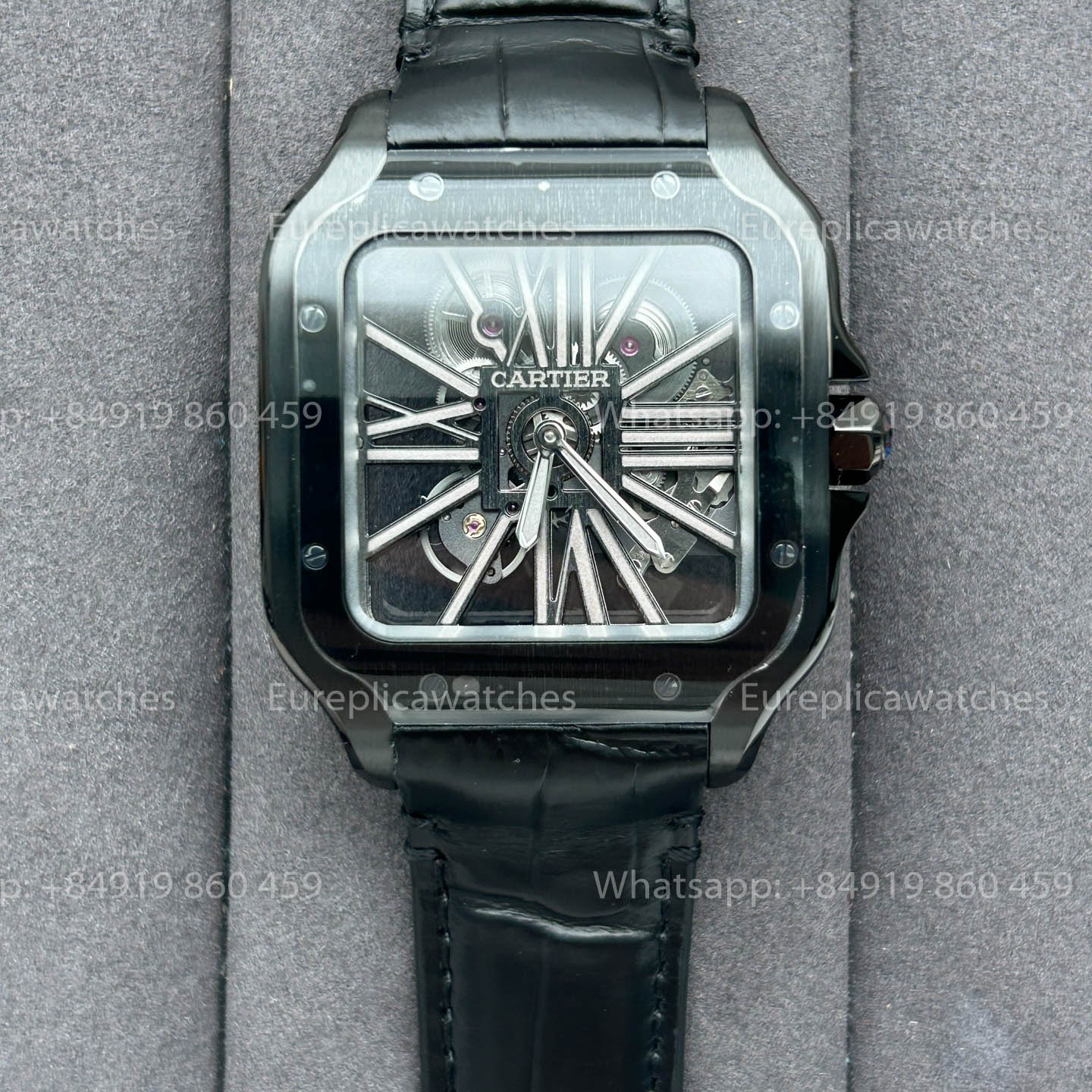 Cartier santos Skeleton 40mm CRWHSA0009 TO119129 THB Factory 1:1 Best Version Leather Strap