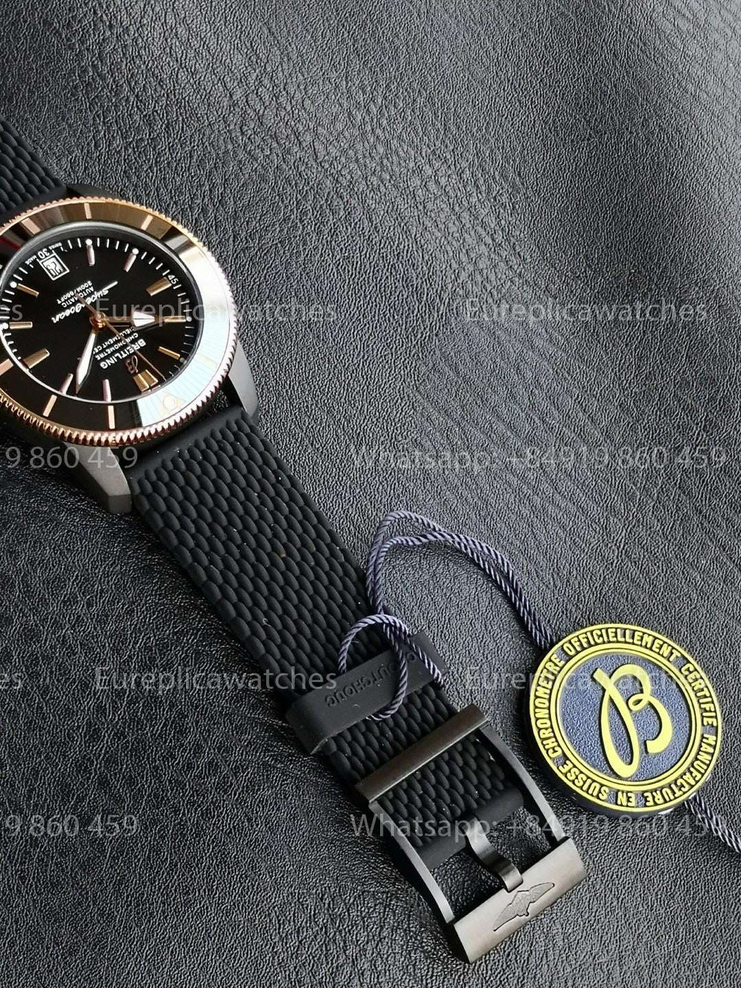 GF Factory Breitling SuperOcean Heritage II 42mm AB2010 42mm 1:1 Best Version Black RG Dial Rubber Strap