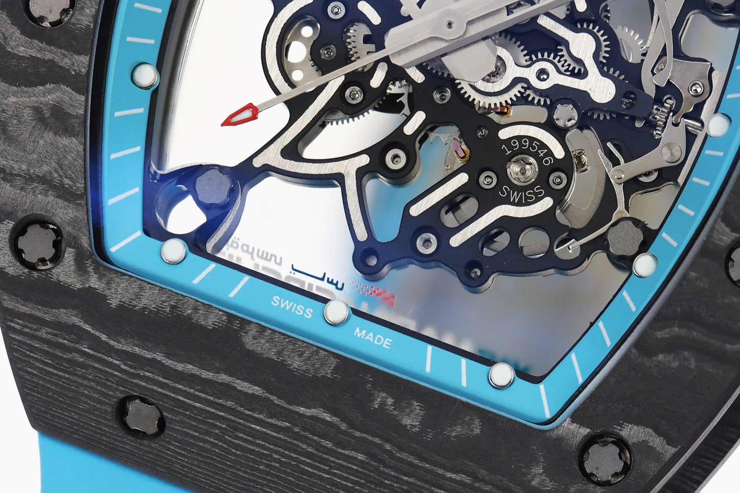 ZF Factory - RICHARD MILLE RM055 NTPT V3 Carbon Fiber Case turquoise Strap