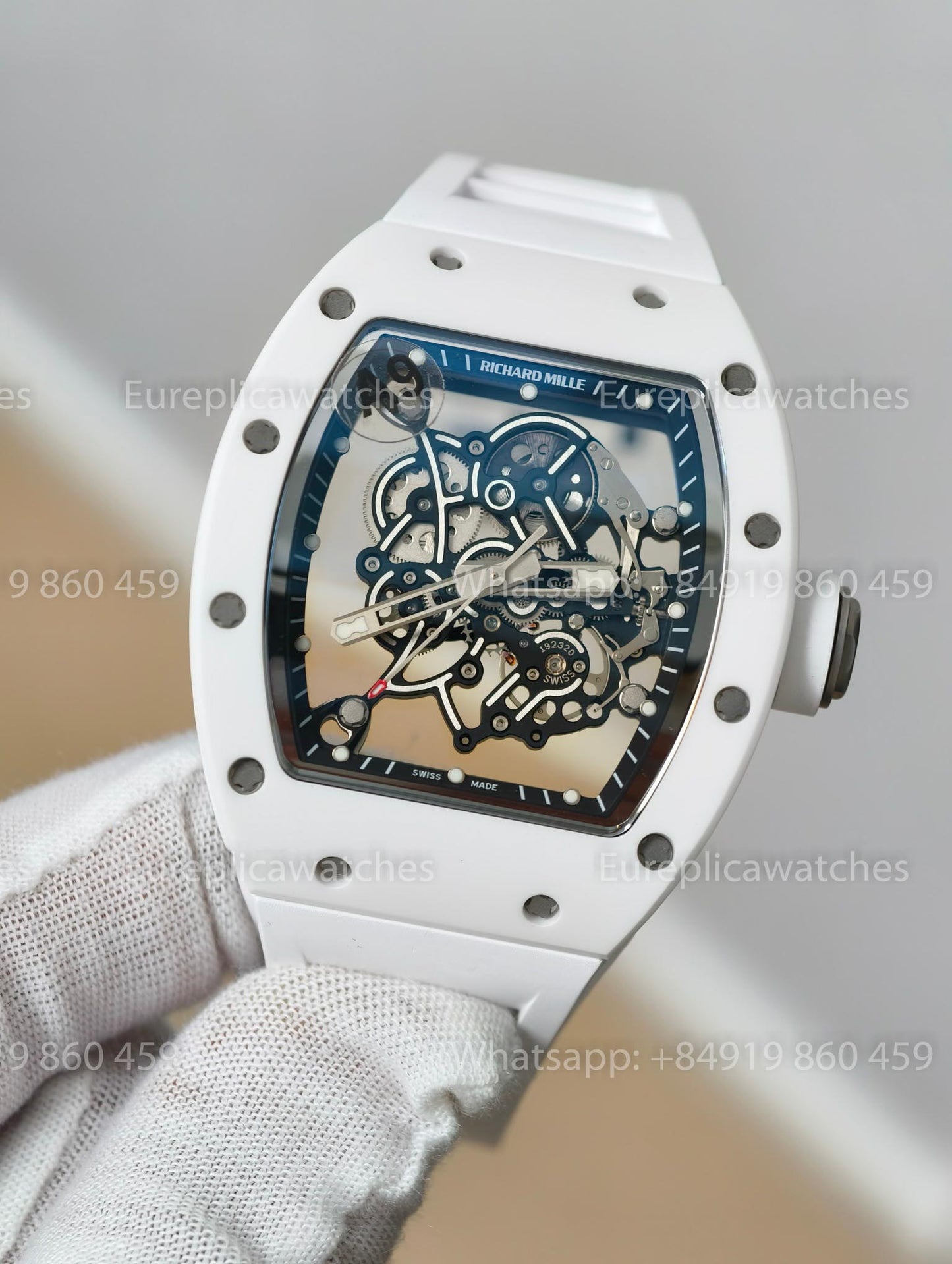 A9 Factory - Richard Mille RM055 White Ceramic Case and watch strap