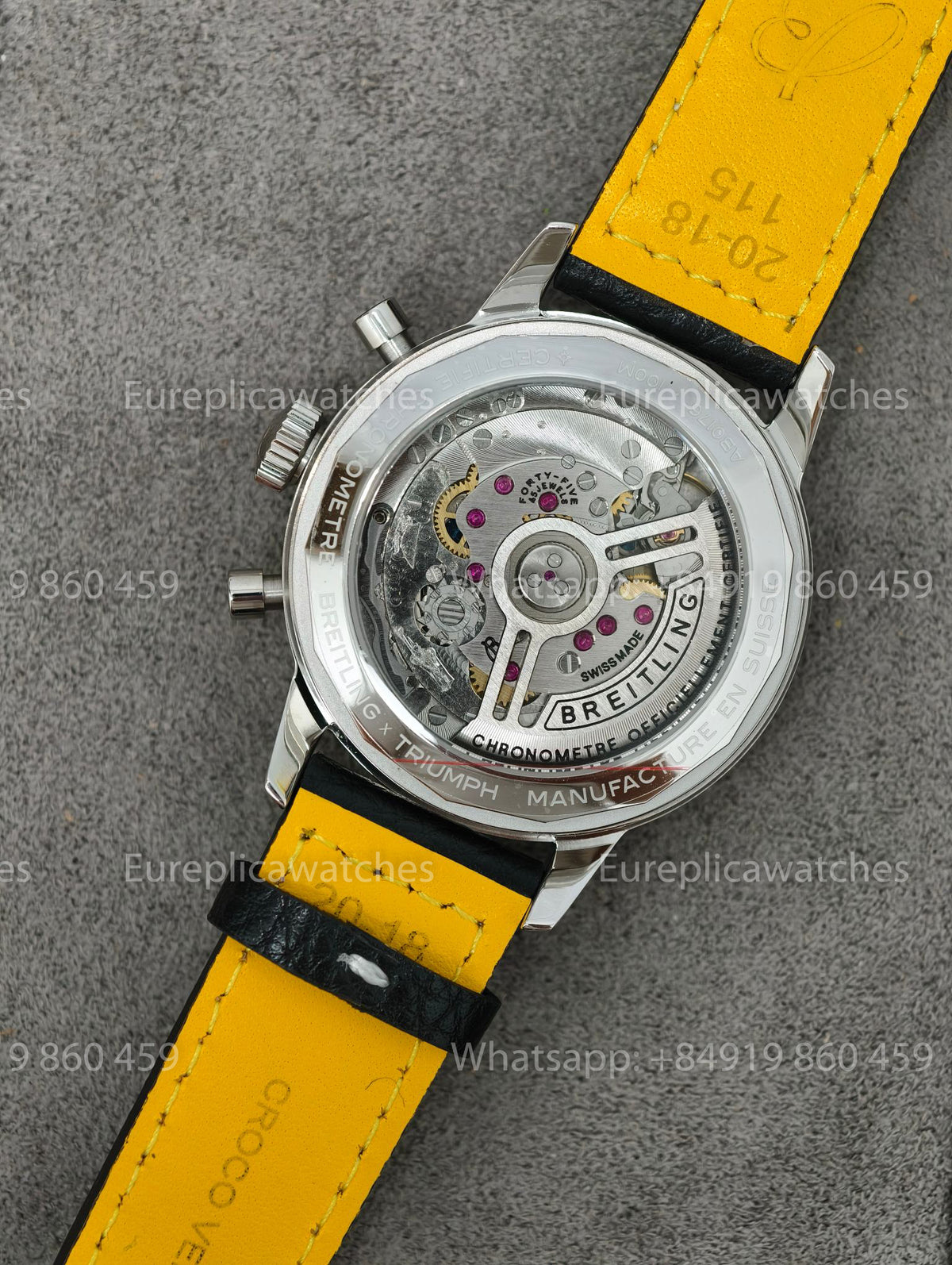 BLS Factory Breitling B01 Chronograph 41 Eddy Merckx AB01762C1I1X1 Leather Strap